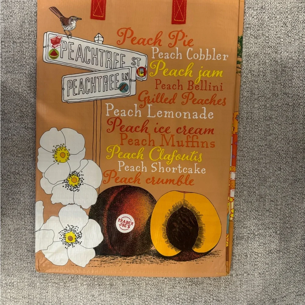 Trader Joe's Peach Themed Tote Bag